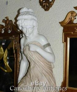 Italian Marble Fountain Female Figurine Conch Font Water Feature