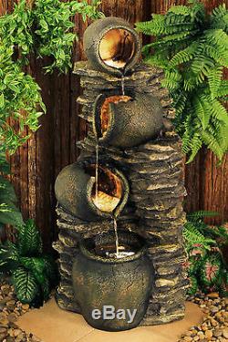 Jar Water Feature Fountain Cascade Classical Earthenware Pottery Effect Garden