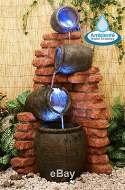 Jug Jar Water Feature Fountain Waterfall Cascade Classical Pottery Effect Garden