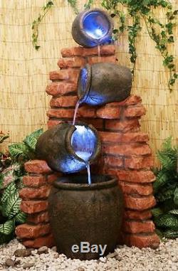 Jug Jar Water Feature Fountain Waterfall Cascade Classical Pottery Effect Garden
