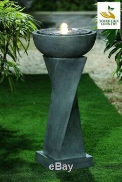 KENSINGTON Garden Water Feature Fountain Stone LED Light Self Contained