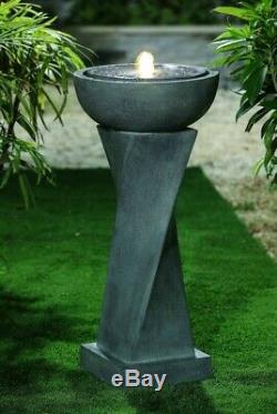 KENSINGTON Garden Water Feature Fountain Stone LED Light Self Contained