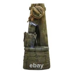Kelkay Enchanted Well Water Feature Self-Contained Well Fountain with LEDs