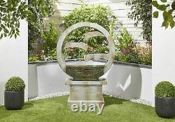 Kelkay Tranquil Spills Water Feature, Solar Fountain with LED Lights, Garden