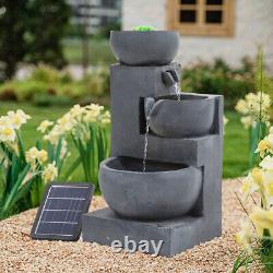 King of Lion Polyresin Statue Water Feature Solar Power Garden Outdoor Fountains