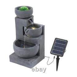 King of Lion Polyresin Statue Water Feature Solar Power Garden Outdoor Fountains