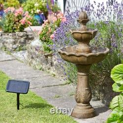 Kingsbury Solar Powered Water Feature 3 Tier Cascading Outdoor Garden Fountain
