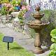 Kingsbury Solar Powered Water Feature 3 Tier Cascading Outdoor Garden Fountain