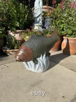 Koi Fish Water Fountain Feature Concrete Garden Ornament