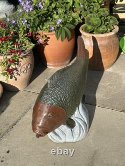 Koi Fish Water Fountain Feature Concrete Garden Ornament