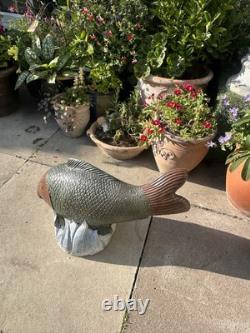 Koi Fish Water Fountain Feature Concrete Garden Ornament