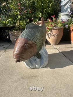 Koi Fish Water Fountain Feature Concrete Garden Ornament