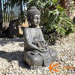 Koi Garden Solar Water Fountain Buddha Statue with LED Outdoor Garden Decoration