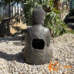 Koi Garden Solar Water Fountain Buddha Statue with LED Outdoor Garden Decoration
