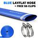 Layflat Blue Pvc Water Delivery Hose Pipe Pump Discharge Lay Flat 2x Clips