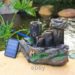 LED Garden Water Feature Outdoor Solar Powered Buddha Round Cascading Fountain