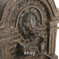 LED Garden Water Feature Outdoor Solar Powered Lions Head Cascading Fountain