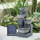 Led Light Solar Water Feature Garden Fountain Waterfall Indoor Outdoor Statues