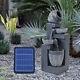 Led Ornamental Solar Power Outdoor Water Fountain Large Garden Waterfall Feature
