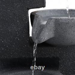 LED Ornamental Solar Power Outdoor Water Fountain Large Garden Waterfall Feature