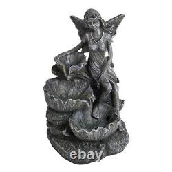 LED Solar Angel Stone Water Feature Garden Fountain Resin Statues Outdoor Decor