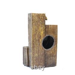 LED Solar Power Cascading Fountain Water Feature Wood Effect Statue Garden Decor