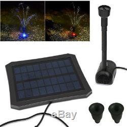 LED Solar Power Fountain Garden Pond Water Feature Pump Kit Panel Submersible