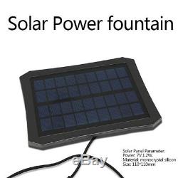 LED Solar Power Fountain Garden Pond Water Feature Pump Kit Panel Submersible