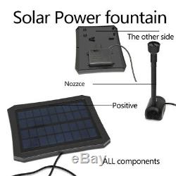 LED Solar Power Fountain Garden Pond Water Feature Pump Kit Panel Submersible