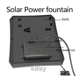 LED Solar Power Fountain Garden Pond Water Feature Pump Kit Panel Submersible