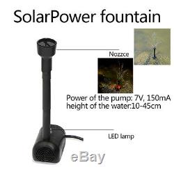 LED Solar Power Fountain Garden Pond Water Feature Pump Kit Panel Submersible