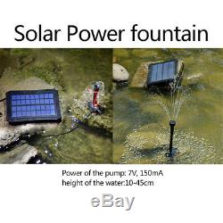 LED Solar Power Fountain Garden Pond Water Feature Pump Kit Panel Submersible