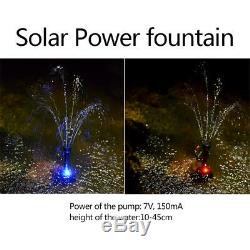 LED Solar Power Fountain Garden Pond Water Feature Pump Kit Panel Submersible