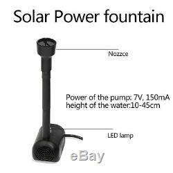 LED Solar Power Fountain Garden Pond Water Feature Pump Kit Panel Submersible