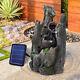 Led Solar Powered Water Feature Fountain H56cm Ornament Outdoor Garden Cascading