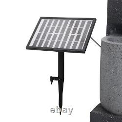 LED Statue Solar Panel Cascading Fountain Outdoor Garden Water Feature Ornaments