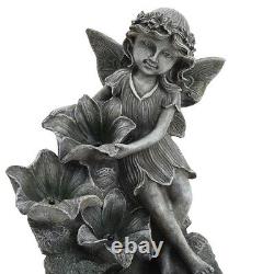 LED Watering Petal Solar Power Outdoor Garden Water Feature Fountain Angel Decor