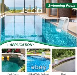 LONGRUNNEW Waterfall Spillway Stainless Steel Pool Fountain Curved, Outdoor Pond