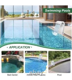 LONGRUNNEW Waterfall Spillway Stainless Steel Pool Fountain Curved, Outdoor Pond