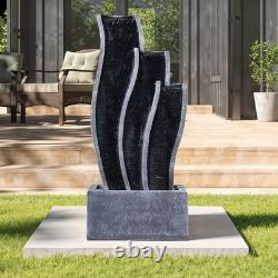 Large 3-Curved Column Garden Waterfall Fountain Statue In/outdoor Water Feature
