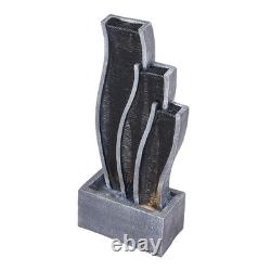 Large 3-Curved Column Garden Waterfall Fountain Statue In/outdoor Water Feature