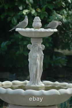 Large 3 Grace Fountain Self Contained Stone Water Feature Garden Ornament