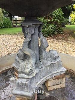 Large Antique Lead Three Tier Cherub Water Fountain Garden Water Feature