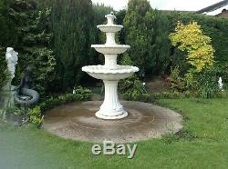 Large Barcelona 6'10 Tall White Stone Outdoor Garden Water Feature Fountain