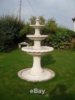 Large Barcelona 6'10 Tall White Stone Outdoor Garden Water Feature Fountain