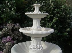 Large Barcelona 6'10 Tall White Stone Outdoor Garden Water Feature Fountain