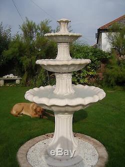 Large Barcelona 6'10 Tall White Stone Outdoor Garden Water Feature Fountain