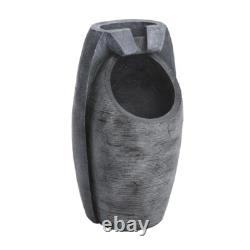 Large Barrel Garden Flowing Water Feature Fountain Cascading Solar Powered Light Large Barrel Garden Flowing Water Feature Fountain Cascading Solar Powered Light