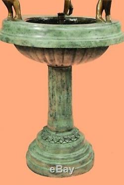 Large Bronze Water Fountain Statue with Angels Garden Sculpture Home Decor Deal
