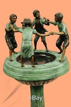 Large Bronze Water Fountain Statue with Children Garden Sculpture Home Decor Art